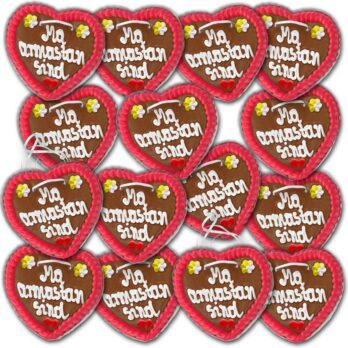 Lebkuchenherzen Estland " Liebe " beschriftet 14cm / 70g / 1 Karton = 50 Stück