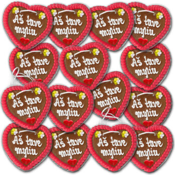 Lebkuchenherzen Litauen " Liebe " beschriftet 14cm / 70g / 1 Karton = 50 Stück